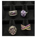 Bundle of 32 Silver Tone Rings Sizes 9-9.5 Bundle of 32 Silver Tone Rings Sizes 9-9.5