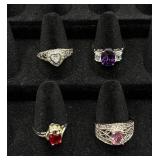 Bundle of 32 Silver Tone Rings Sizes 9-9.5 Bundle of 32 Silver Tone Rings Sizes 9-9.5