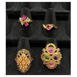 Collection of 31 Gold Tone Rings Sizes 9-10.5 Collection of 31 Gold Tone Rings Sizes 9-10.5