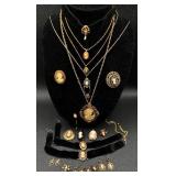 Collection of Vintage Cameo Necklaces, Brooches and Earrings Collection of Vintage Cameo Necklaces, Brooches and Earrings