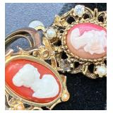 Collection of Vintage Cameo Necklaces, Brooches and Earrings Collection of Vintage Cameo Necklaces, Brooches and Earrings