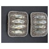 Vintage Jewelry Bundle of  Art Deco Shoe Scarf Clips, Mother of Pearl Collar Chain, Coin Purse and Pillbox Vintage Jewelry Bundle of  Art Deco Shoe Scarf Clips, Mother of Pearl Collar Chain, Coin Purse and Pillbox