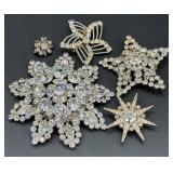 Star Shaped Rhinestone Brooches Star Shaped Rhinestone Brooches