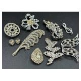 Variety of Rhinestone Brooches and Pins Variety of Rhinestone Brooches and Pins