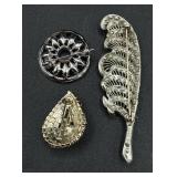 Variety of Rhinestone Brooches and Pins Variety of Rhinestone Brooches and Pins