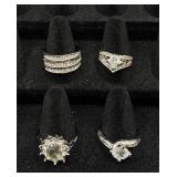 17 Silver Tone Rings Size 9.5-10.5 17 Silver Tone Rings Size 9.5-10.5