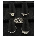 17 Silver Tone Rings Size 9.5-10.5 17 Silver Tone Rings Size 9.5-10.5