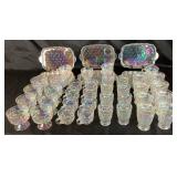 Vintage Federal Glass Iridescent Yorktown Colonial Thumbprint Collection Vintage Federal Glass Iridescent Yorktown Colonial Thumbprint Collection