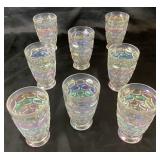 Vintage Federal Glass Iridescent Yorktown Colonial Thumbprint Collection Vintage Federal Glass Iridescent Yorktown Colonial Thumbprint Collection