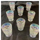 Vintage Federal Glass Iridescent Yorktown Colonial Thumbprint Collection Vintage Federal Glass Iridescent Yorktown Colonial Thumbprint Collection