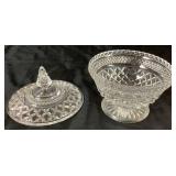 Assortment of Crystal and Glass Lidded Jars - 5 Jars