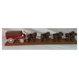 Vintage Budweiser Clydesdale 8 Horse Hitch Beer Wagon