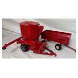 Collection of Ertl Implements and Case STX450 plus Grinder/Mixer Mill