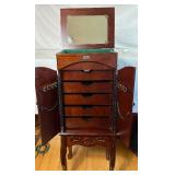 Jewelry Armoire Package - 2 Pieces, Armoire and 6 Drawer Jewelry Box