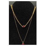 Vintage Red Accented Necklaces, Earrings, Pins and Pendants