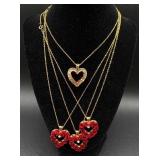 Vintage Red Accented Necklaces, Earrings, Pins and Pendants