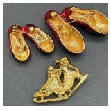 Vintage Red Accented Necklaces, Earrings, Pins and Pendants