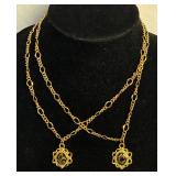 Vintage Black Beaded Jewelry with Gold Tone Accents