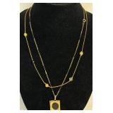 Vintage Black Beaded Jewelry with Gold Tone Accents