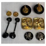 Vintage Black Beaded Jewelry with Gold Tone Accents