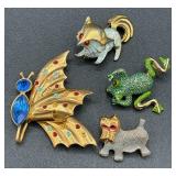 Assortment of Animal Pins, Necklaces and Pendants