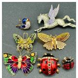 Assortment of Animal Pins, Necklaces and Pendants