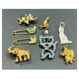 Assortment of Animal Pins, Necklaces and Pendants