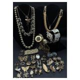 Vintage White Gold Tone Necklaces, Bracelets, Earrings and Pins