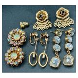 Vintage White Gold Tone Necklaces, Bracelets, Earrings and Pins