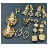 Vintage White Gold Tone Necklaces, Bracelets, Earrings and Pins