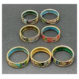 Vintage Enamel Jewelry, Cloisonne Bracelets and Rings Vintage Enamel Jewelry, Cloisonne Bracelets and Rings