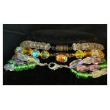 Vintage Crystal Beaded Necklaces, Earrings and Translucent Rings