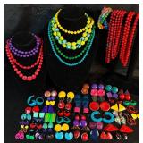 Retro Rainbow Collection of Earrings and Necklaces