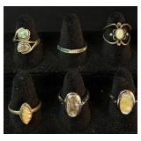 Large Assortment of Silver Tone Bracelets, Earrings and Rings