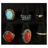 Large Assortment of Silver Tone Bracelets, Earrings and Rings