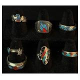 Large Assortment of Silver Tone Bracelets, Earrings and Rings