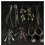 Large Assortment of Silver Tone Bracelets, Earrings and Rings