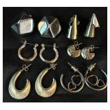 Large Assortment of Silver Tone Bracelets, Earrings and Rings