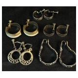Large Assortment of Silver Tone Bracelets, Earrings and Rings