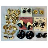 Vintage Black Beaded Jewelry with Gold Tone Accents