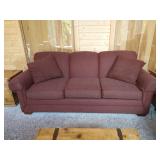 Dark Burgundy Upholstered Sofa