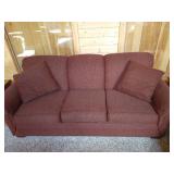 Dark Burgundy Upholstered Sofa