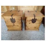 (2) Locking Rustic End Table Chests