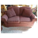 Dark Burgundy Upholstered Loveseat