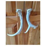 Rustic TV Armoire With Antler Handles