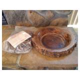 Log Bowl & Bag of Leather Laces