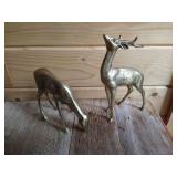 (2) Brass Deer Figurines