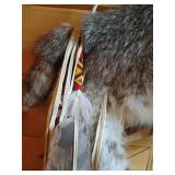 Native American Bow & Arrows With Bobcat Skin Quiver - Very Neat!
