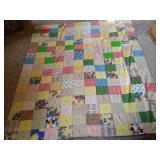 Vintage Homemade & Hand-Tied Quilt