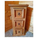 Small Rustic Wood 3-Drawer Stand